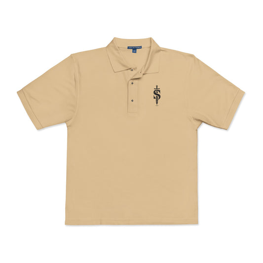 Premium Dagger Monogram Polo Shirt – Urban Streetwear Designer Polo – Men’s Gothic Aesthetic Sportswear