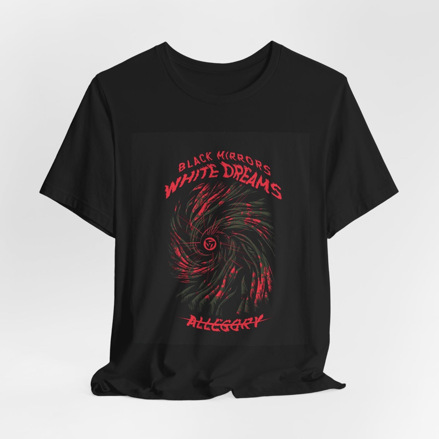 Mangekyo Sharingan Graphic Tee - Black Mirrors White Dreams Anime Streetwear
