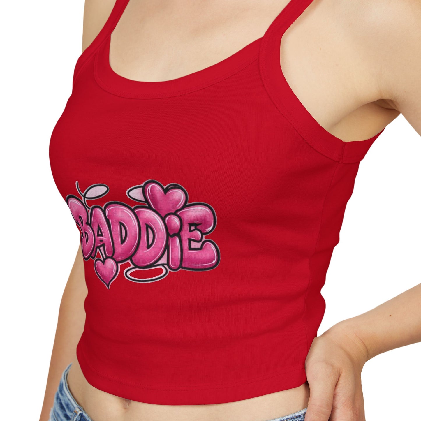 Baddie Pink Heart Crop Tank