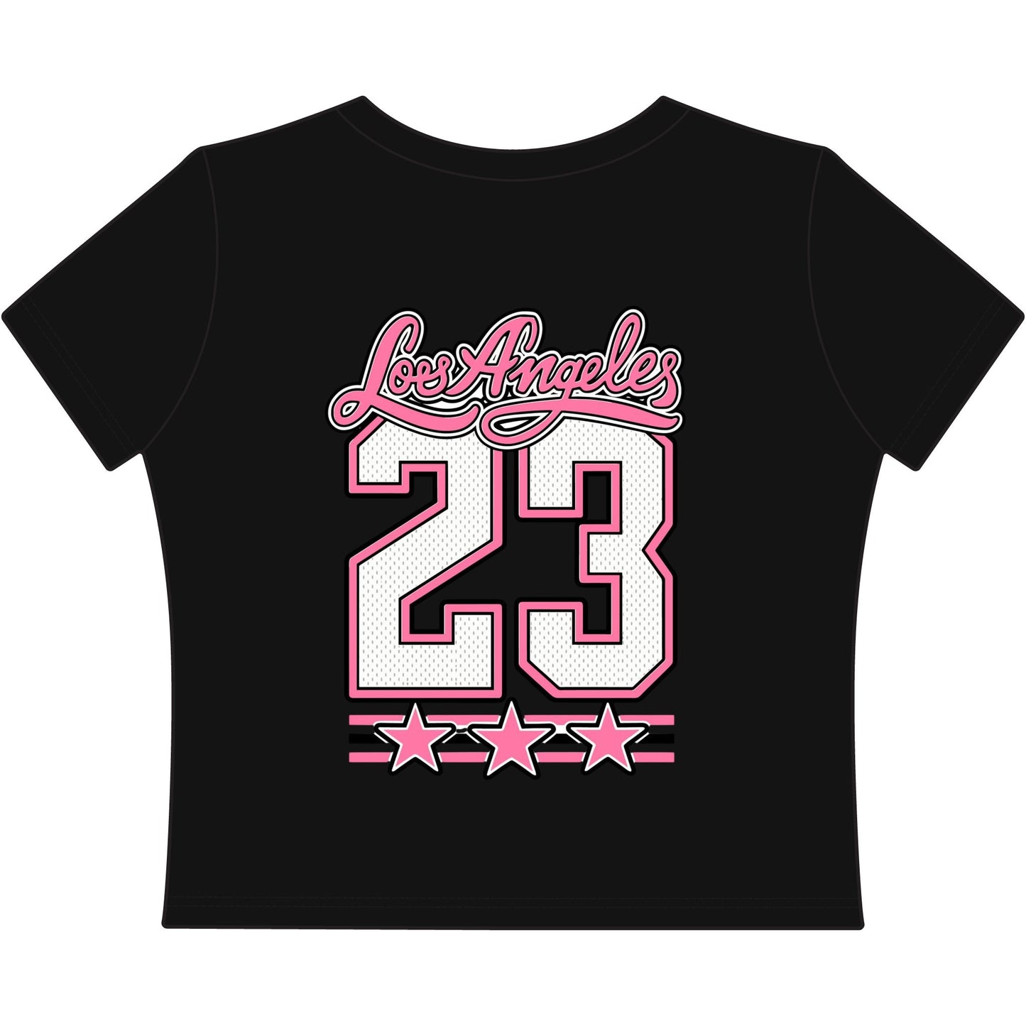 Women's Baby Tee — Los Angeles 23 Pink Varsity Crop Top