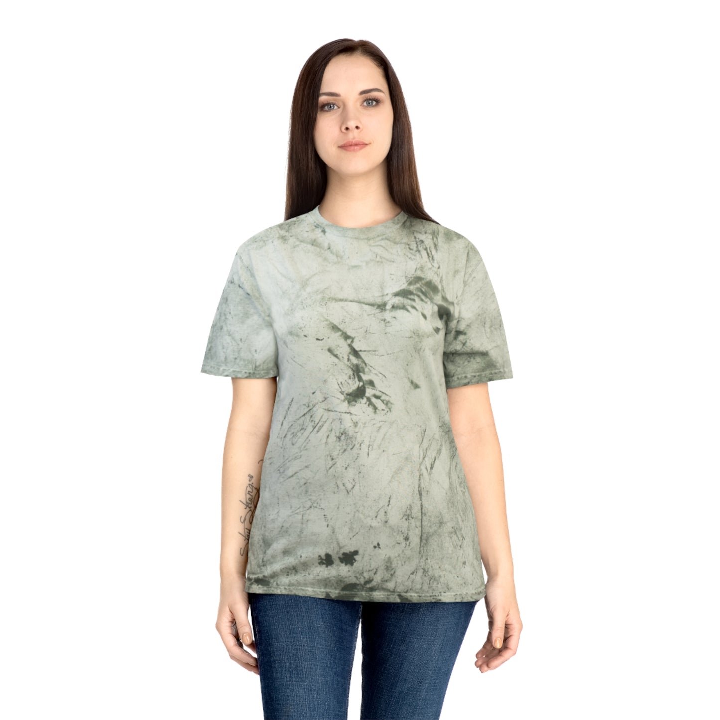 Graphic Tee — Anime Eyes Collage Tie-Dye T-Shirt For Women