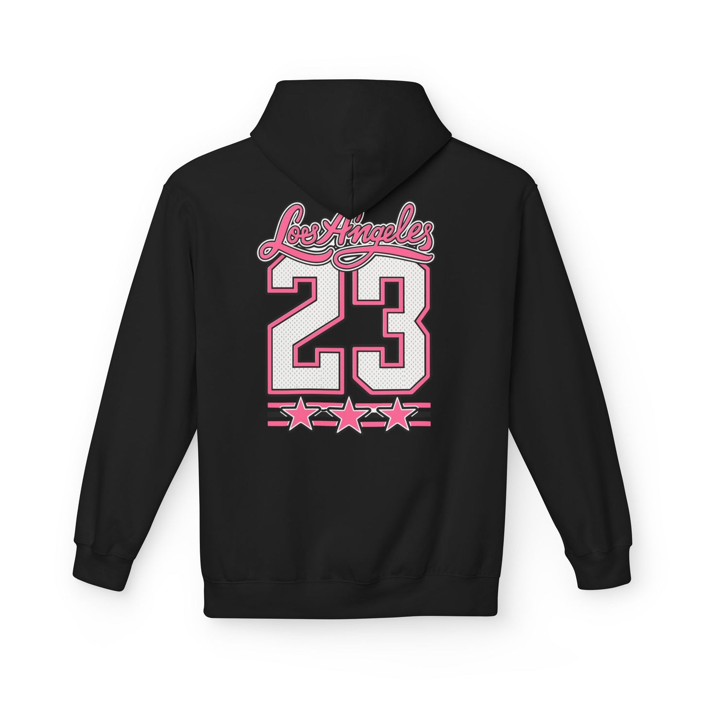 Los Angeles 23 Hoodie — Retro Pink Varsity Graphic For Women