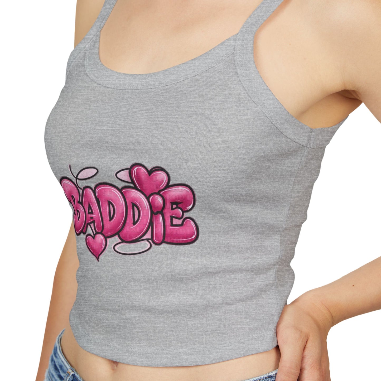 Baddie Pink Heart Crop Tank