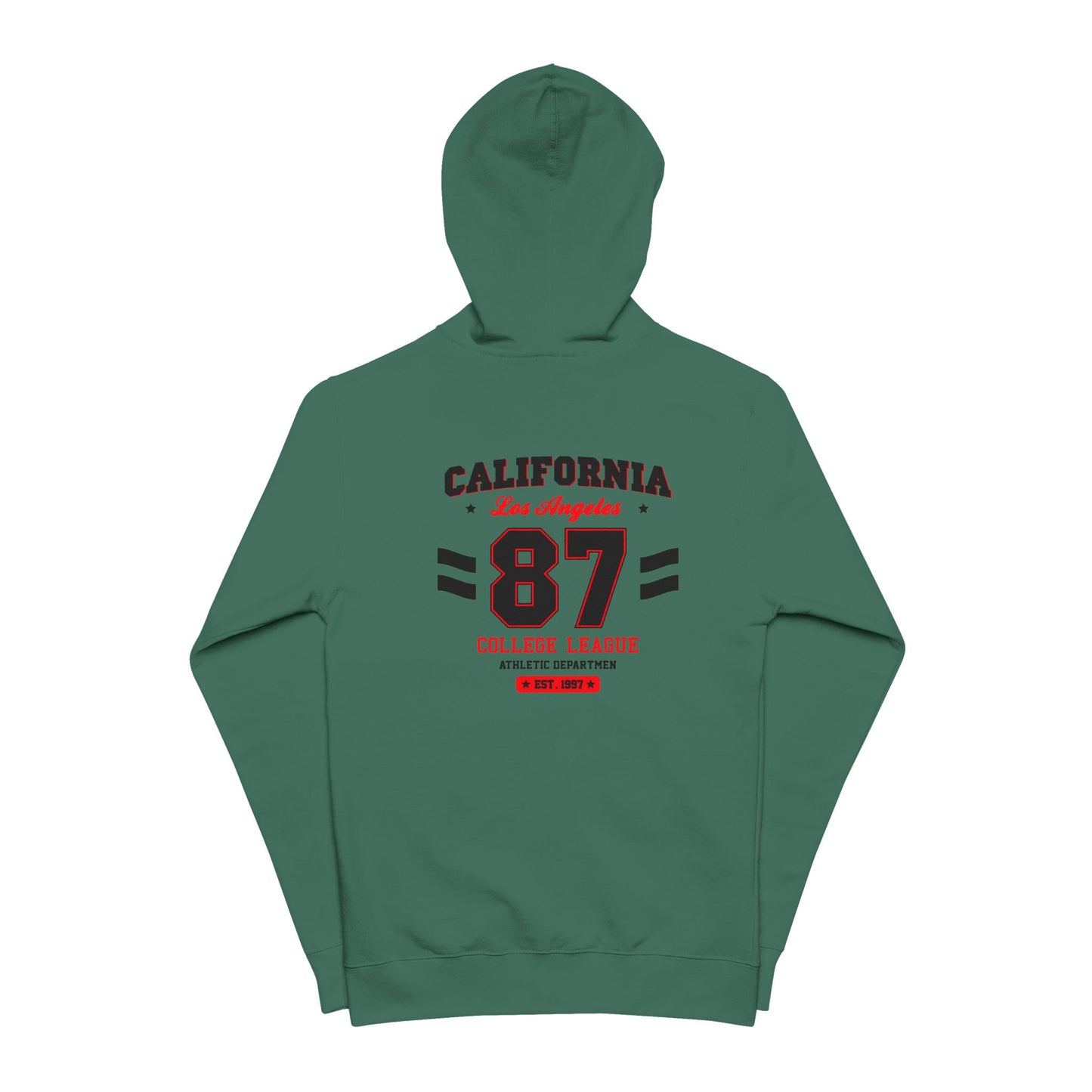 California 87 Zip-Up Hoodie — Vintage Athletic Back Graphic For Men