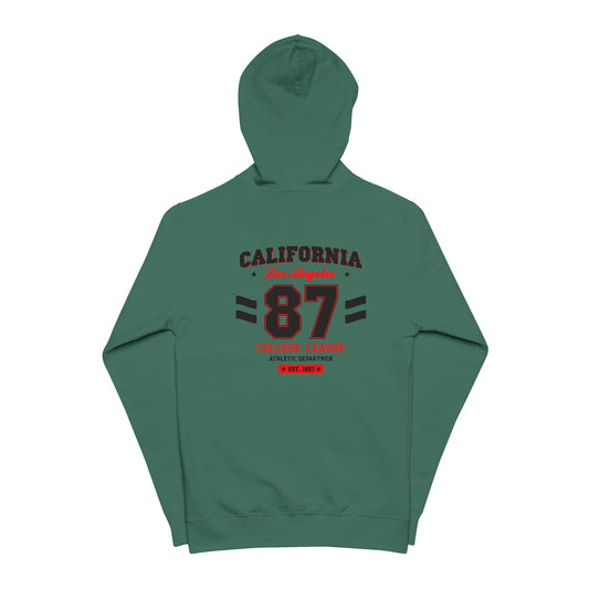 California 87 Zip-Up Hoodie — Vintage Athletic Back Graphic For Men