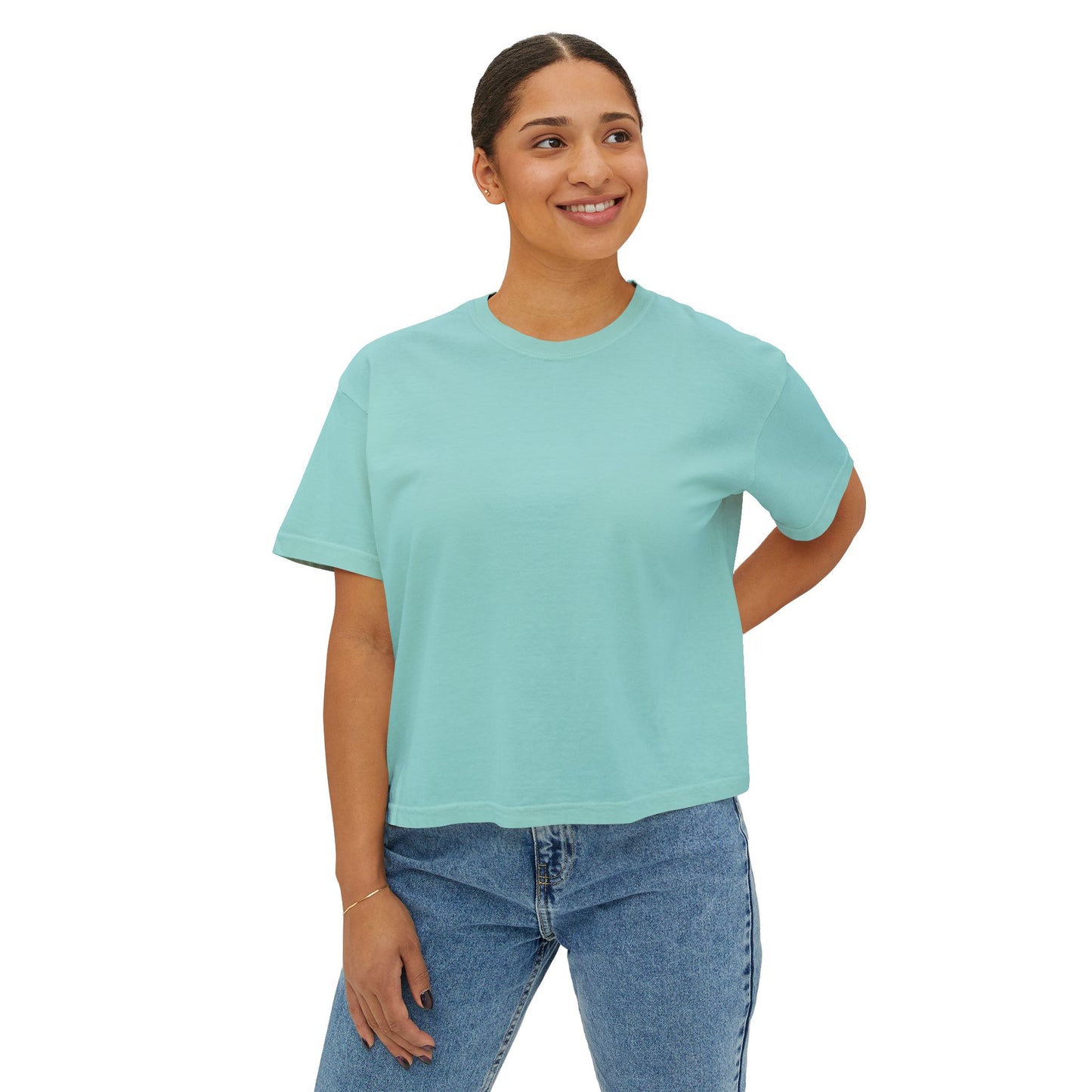 Hello Kitty Luxe Boxy Tee — Cute Pink Fur & Sunglasses Graphic For Women