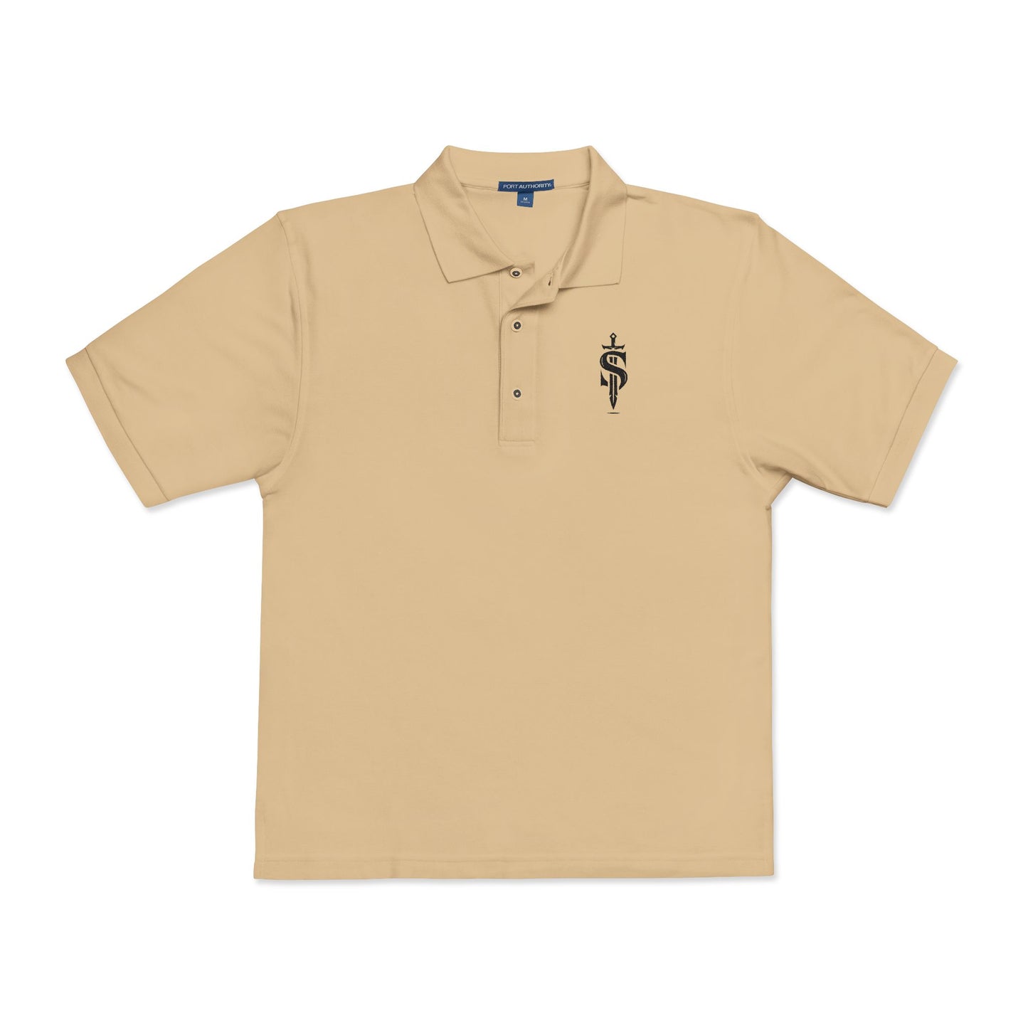 Premium Dagger Monogram Polo Shirt – Urban Streetwear Designer Polo – Men’s Gothic Aesthetic Sportswear