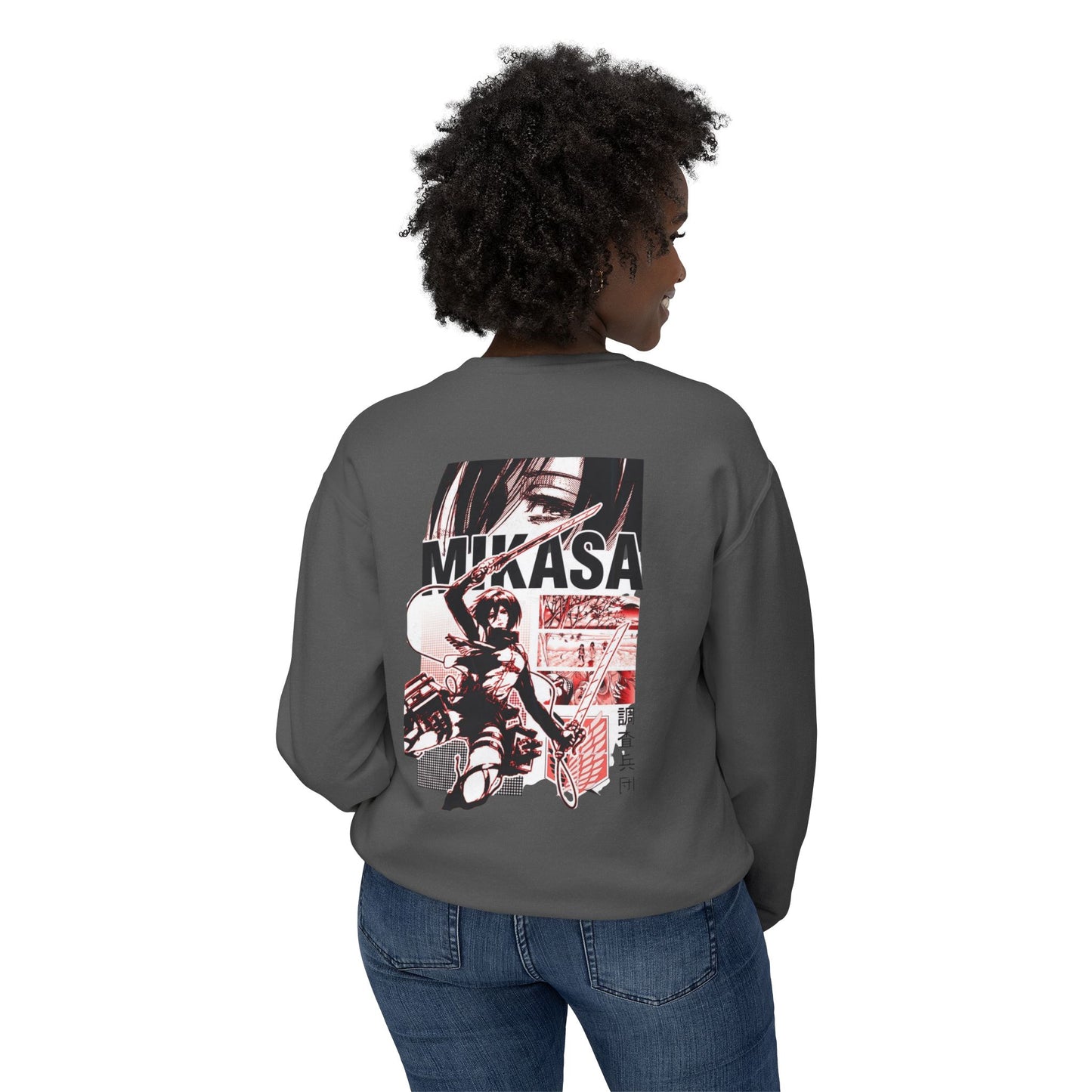 Mikasa Anime Crewneck Sweatshirt — Vintage Manga Graphic For Women