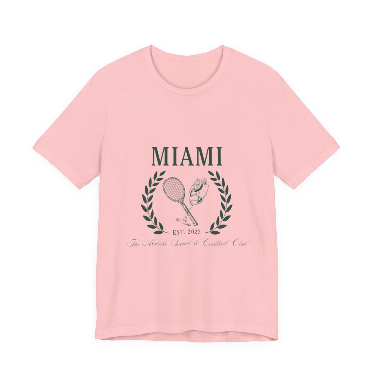Miami Tennis Club Tee – Vintage Laurel Crest T-Shirt (Est. 2023)