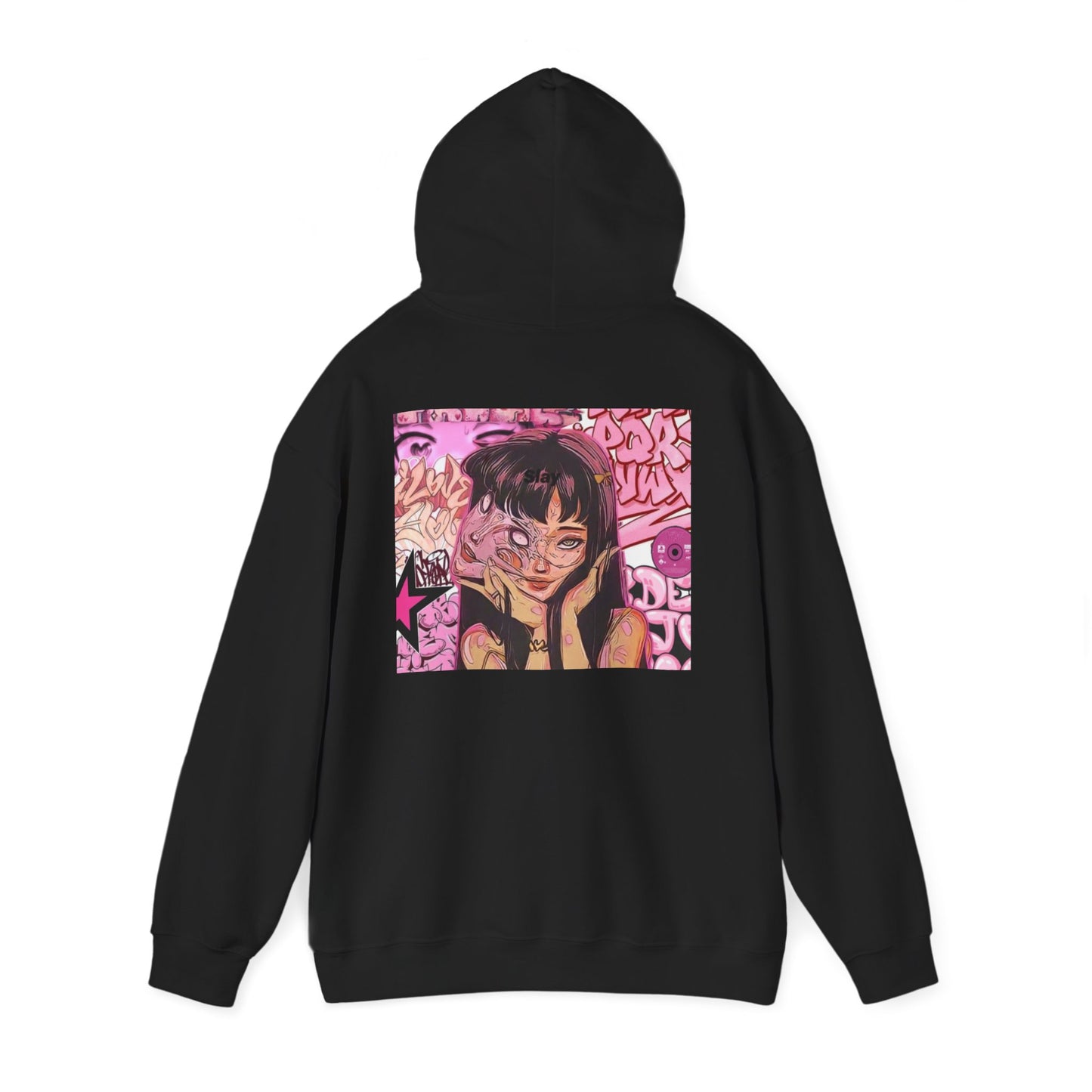 Anime Girl Pink Graffiti Hoodie For Women