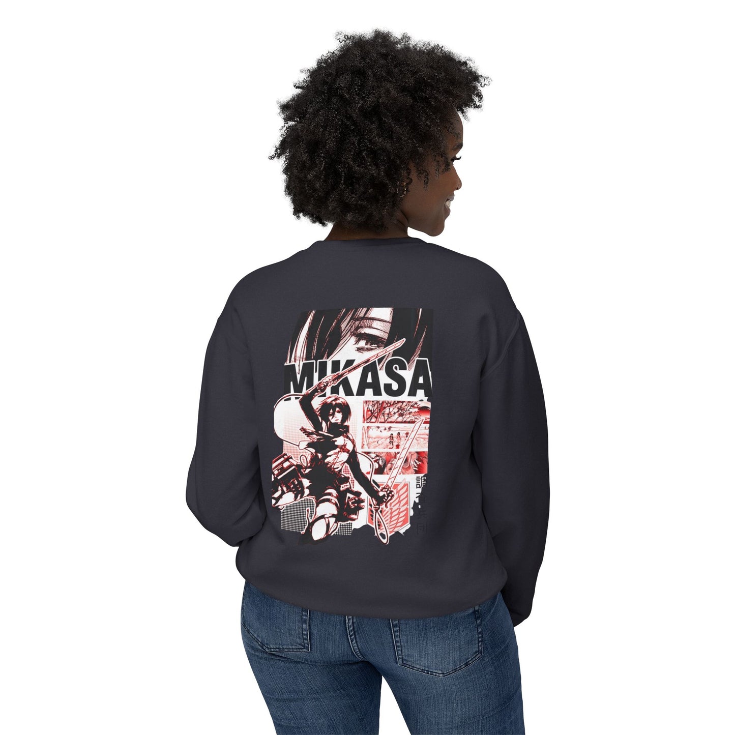 Mikasa Anime Crewneck Sweatshirt — Vintage Manga Graphic For Women