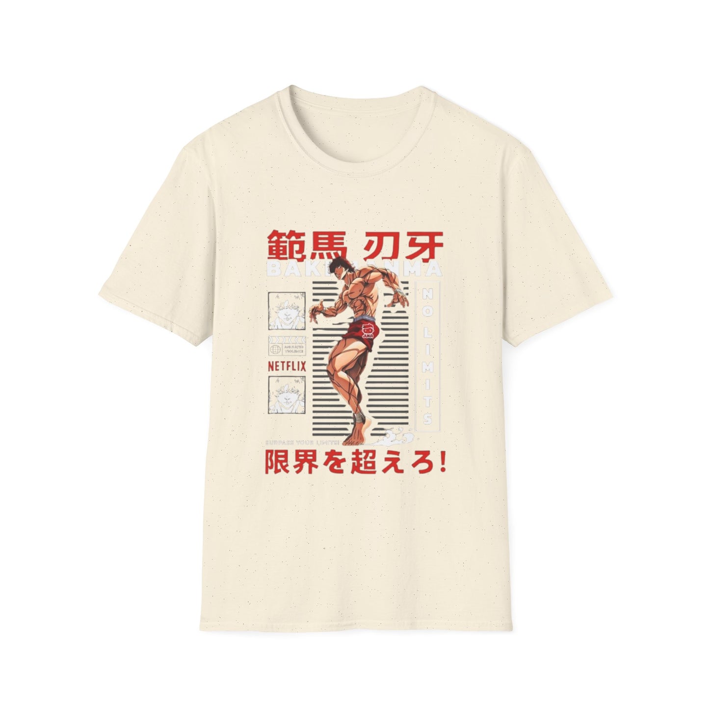 Anime Fighter T-Shirt — "Baki Hanma No Limits" Retro Martial Arts Design