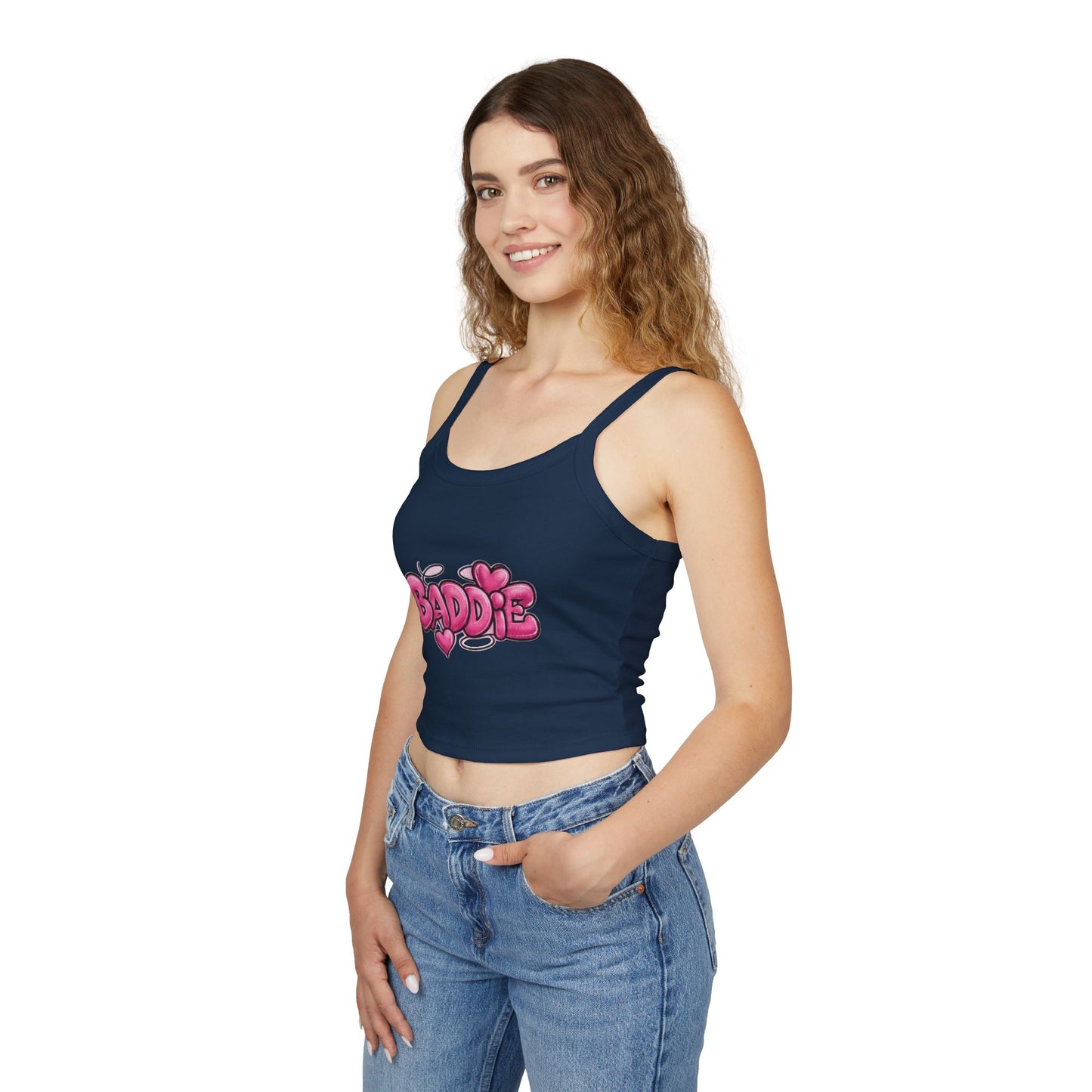 Baddie Pink Heart Crop Tank