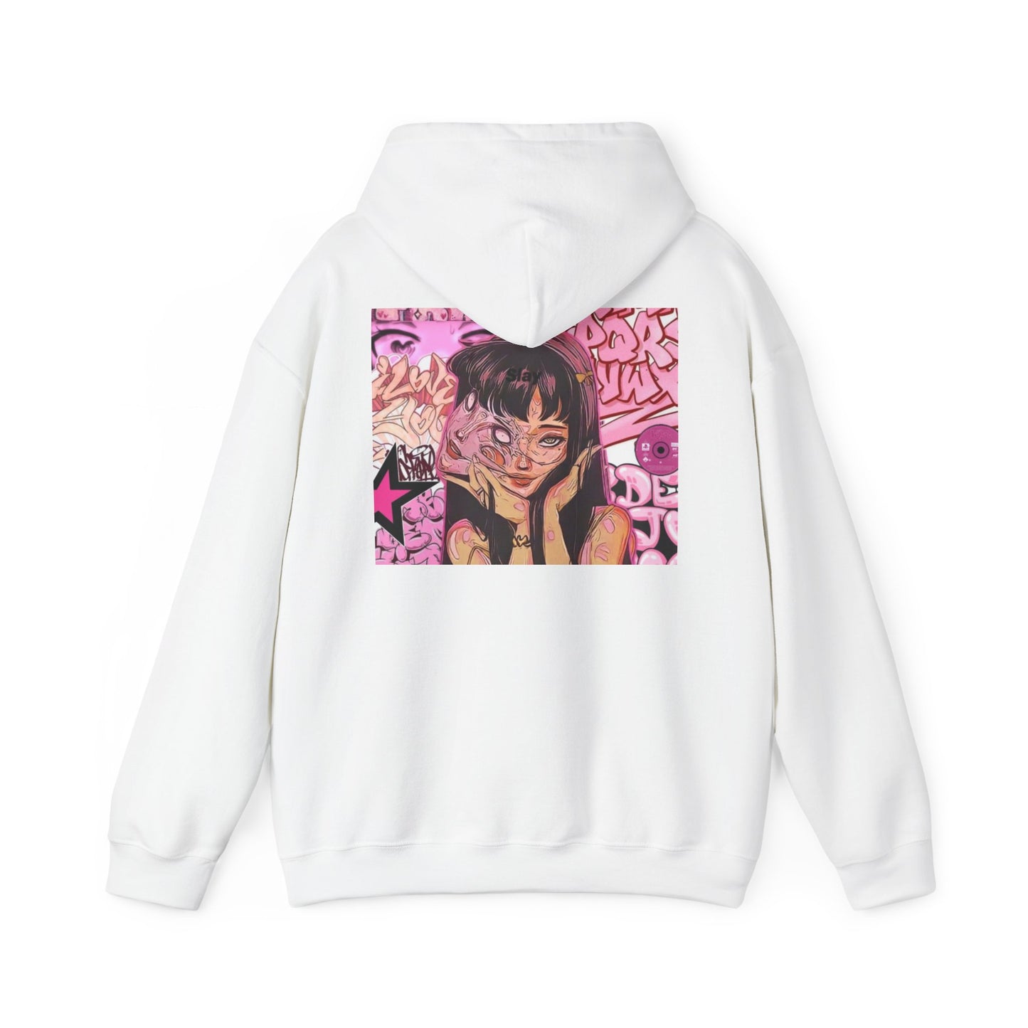 Anime Girl Pink Graffiti Hoodie For Women