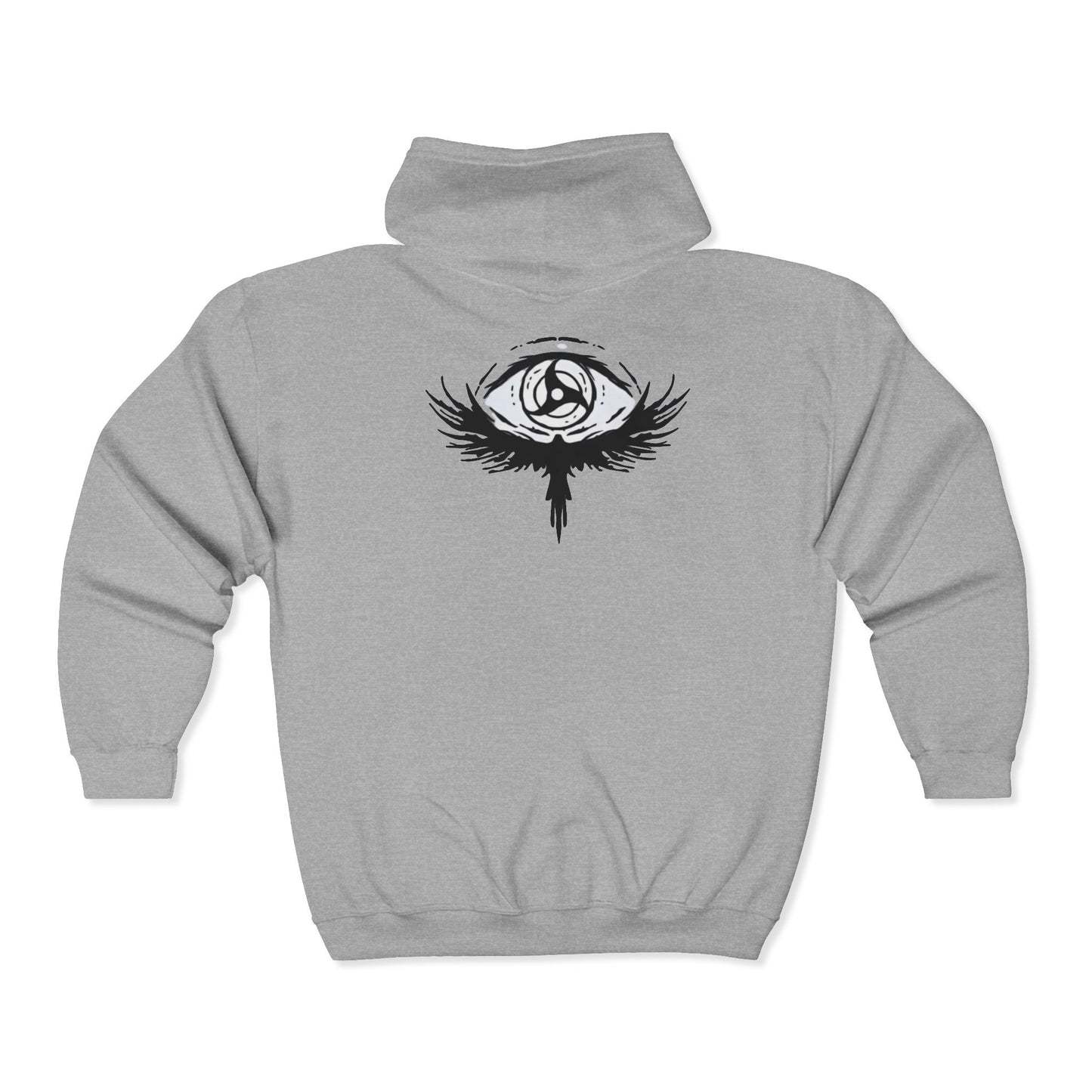 Mystic Eye Zip Hoodie — Gothic Winged Eye Graphic Full-Zip Sweatshirt