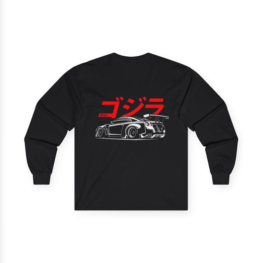 Nissan GT-R R35 "Godzilla" Long Sleeve Shirt – JDM Japanese Sports Car Streetwear – Godzilla Katakana Graphic Tee
