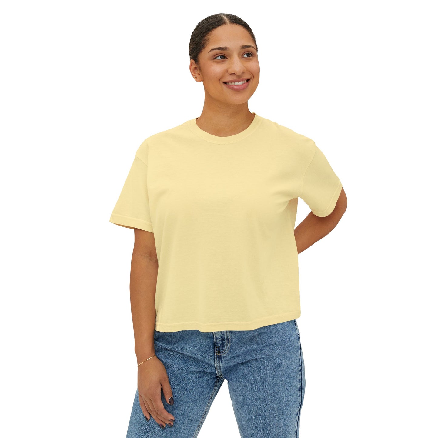Hello Kitty Luxe Boxy Tee — Cute Pink Fur & Sunglasses Graphic For Women