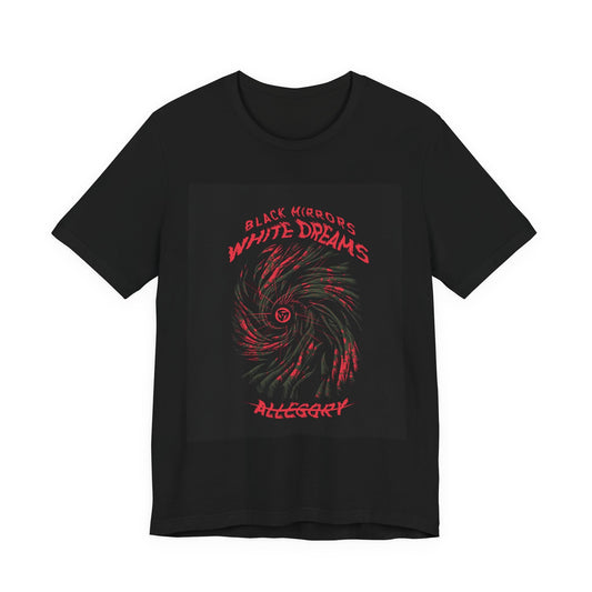 Mangekyo Sharingan Graphic Tee - Black Mirrors White Dreams Anime Streetwear