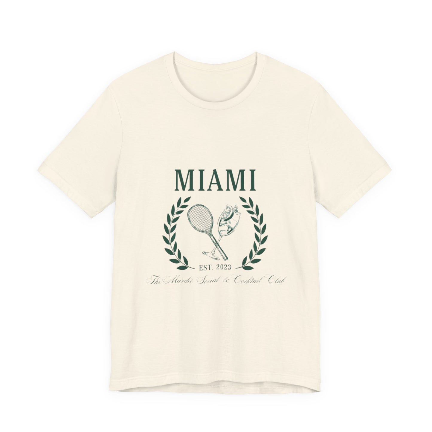 Miami Tennis Club Tee – Vintage Laurel Crest T-Shirt (Est. 2023)