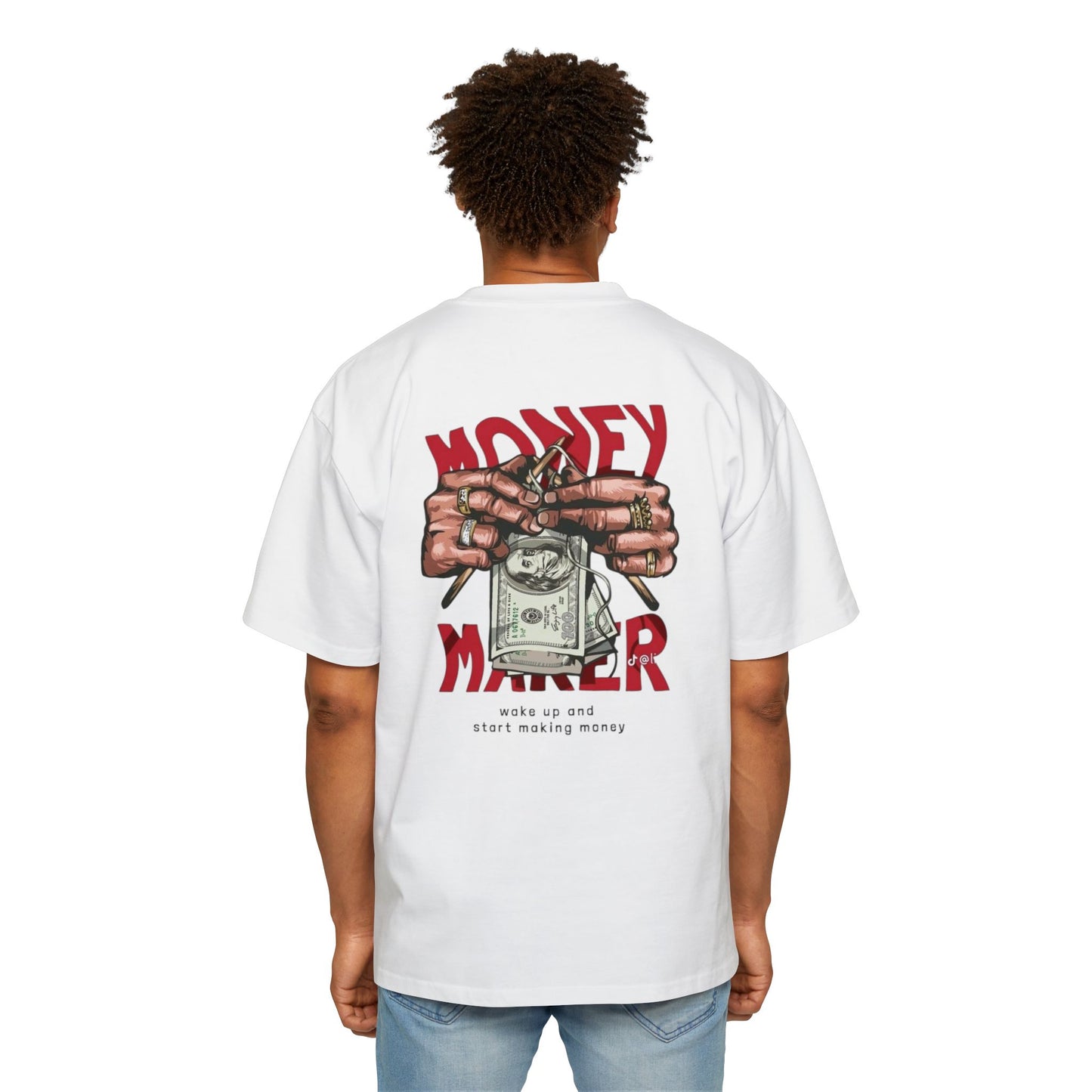 Money Maker Oversized T-Shirt – Urban Hustle Culture Streetwear – Motivational Graphic Tee for Men