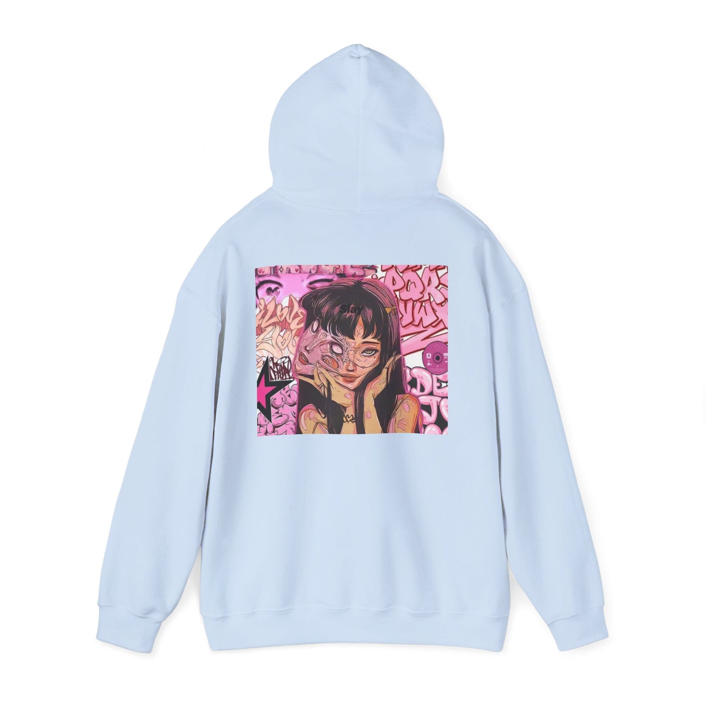 Anime Girl Pink Graffiti Hoodie For Women