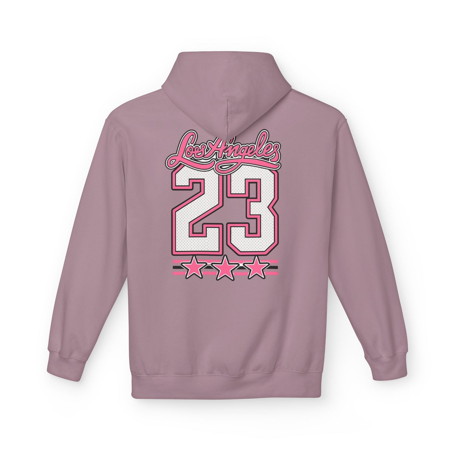 Los Angeles 23 Hoodie — Retro Pink Varsity Graphic For Women