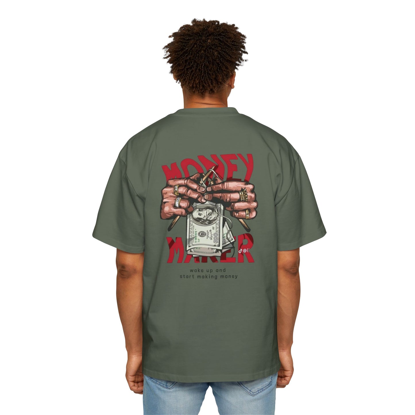 Money Maker Oversized T-Shirt – Urban Hustle Culture Streetwear – Motivational Graphic Tee for Men