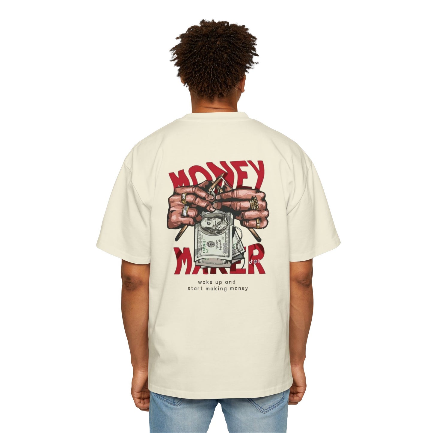 Money Maker Oversized T-Shirt – Urban Hustle Culture Streetwear – Motivational Graphic Tee for Men