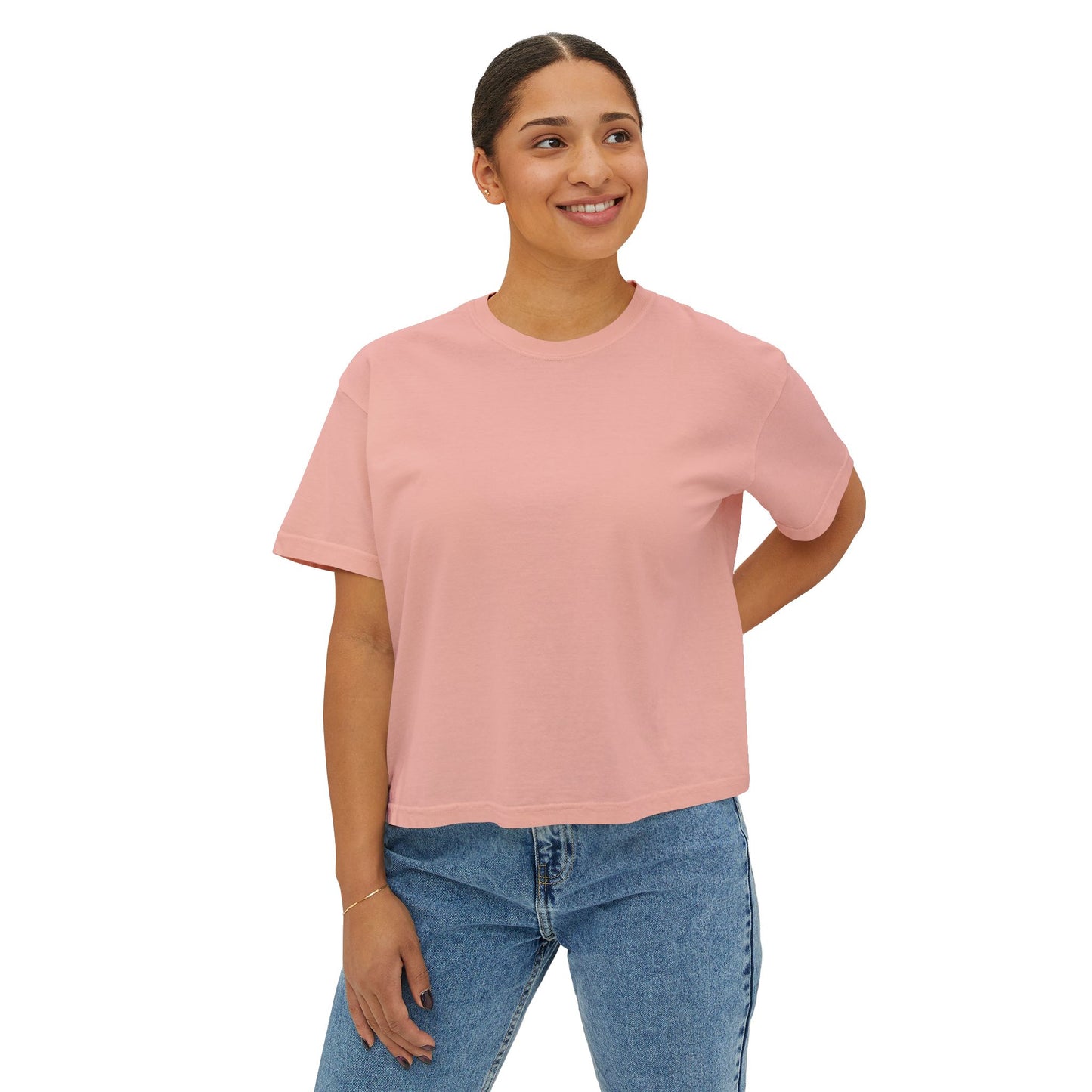 Hello Kitty Luxe Boxy Tee — Cute Pink Fur & Sunglasses Graphic For Women