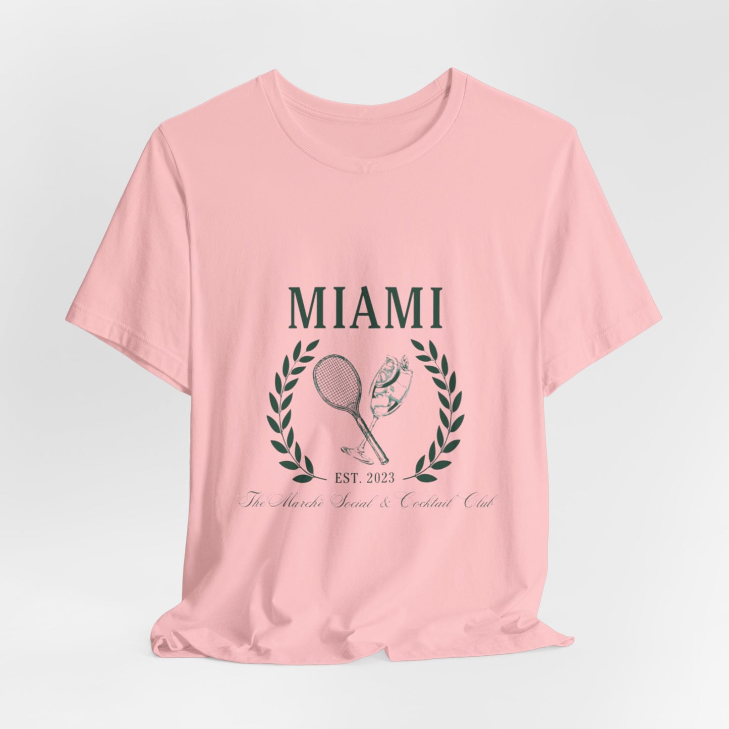 Miami Tennis Club Tee – Vintage Laurel Crest T-Shirt (Est. 2023)