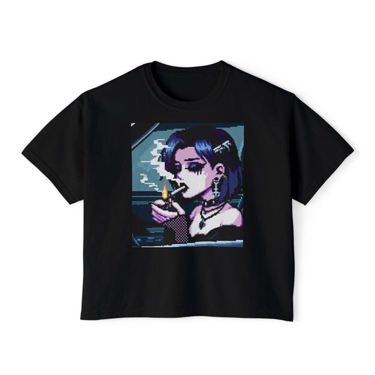 Anime Vaporwave Cigarette Girl Boxy Tee