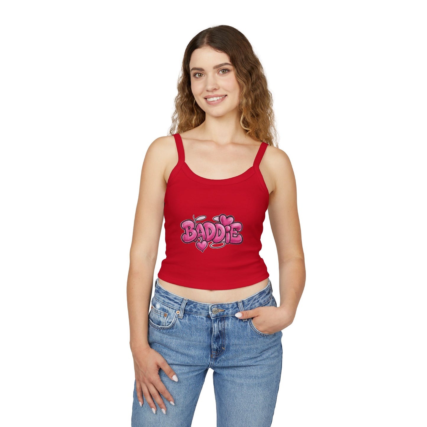 Baddie Pink Heart Crop Tank