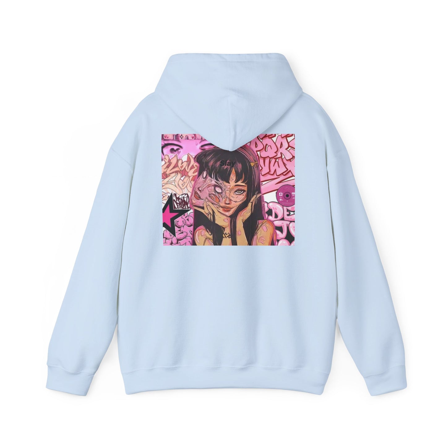 Anime Girl Pink Graffiti Hoodie For Women
