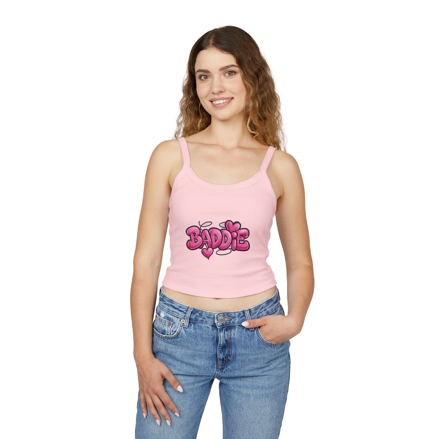 Baddie Pink Heart Crop Tank