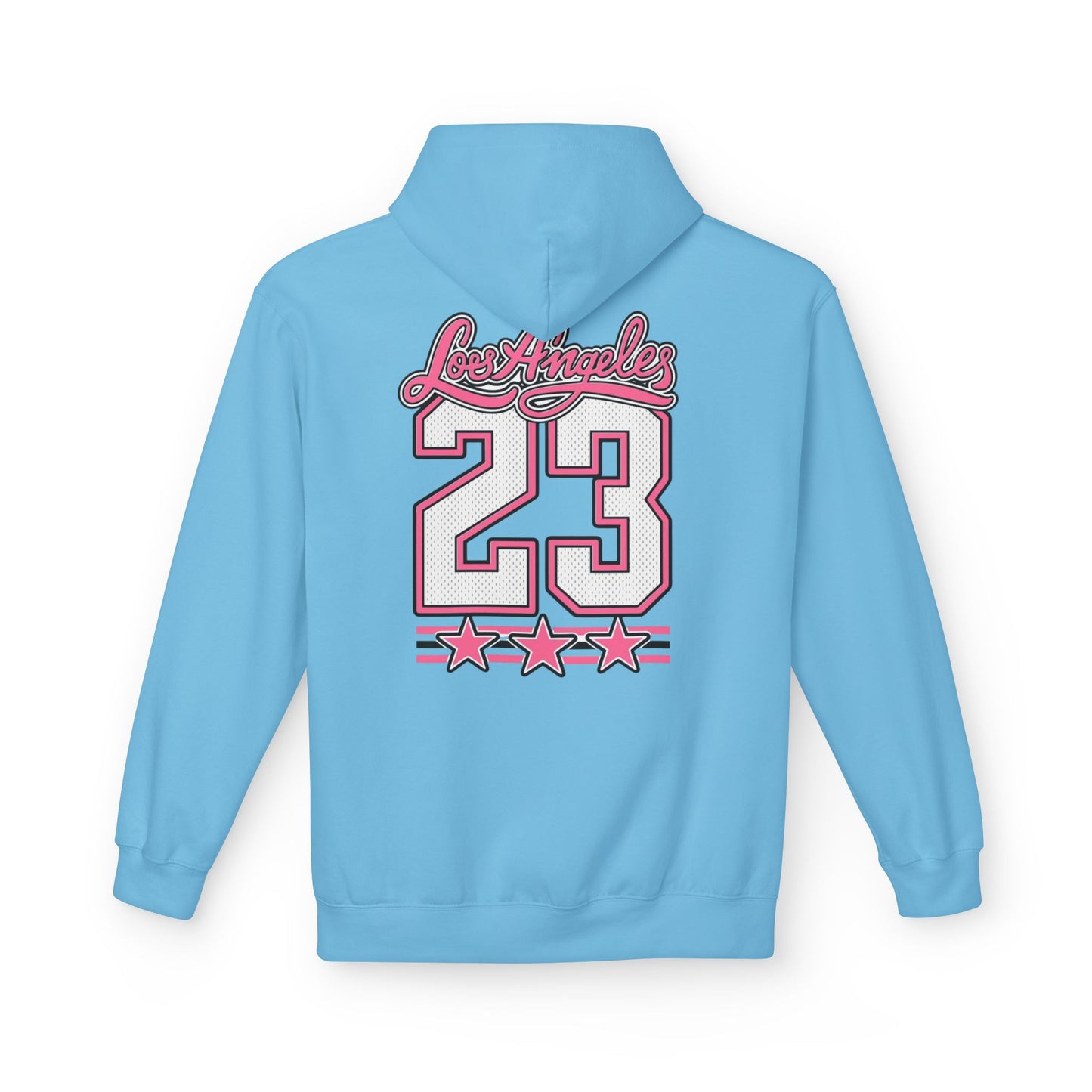 Los Angeles 23 Hoodie — Retro Pink Varsity Graphic For Women