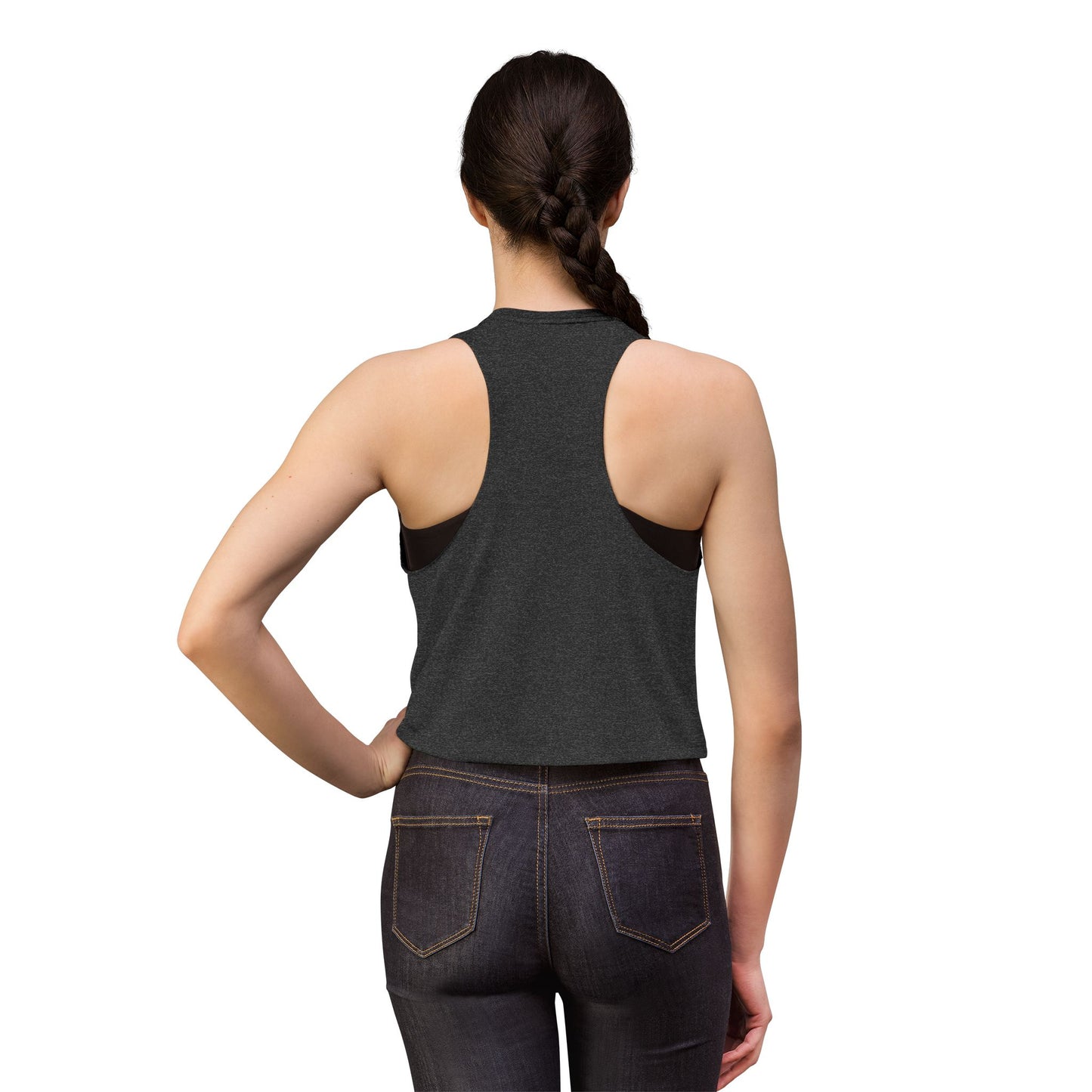 Pink Butterfly Crop Top — Graphic Women's Tank Top