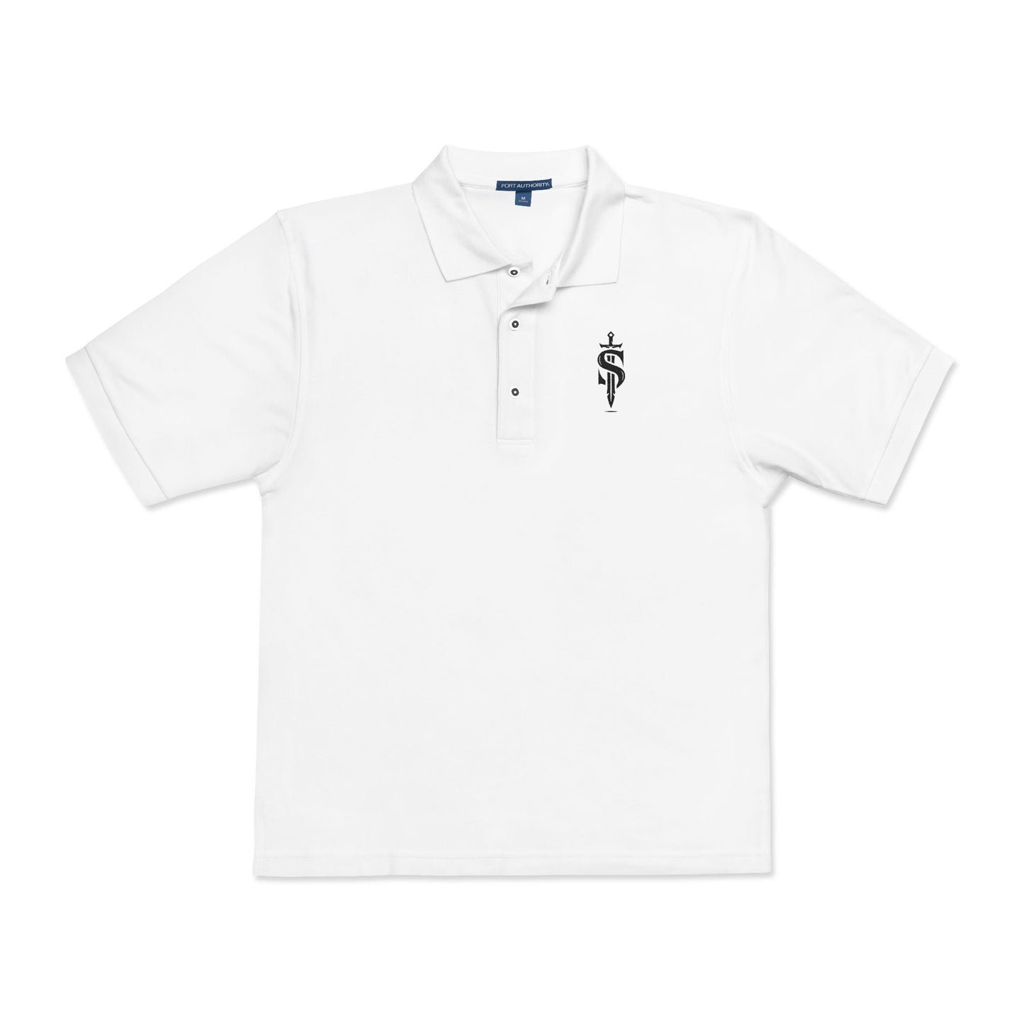 Premium Dagger Monogram Polo Shirt – Urban Streetwear Designer Polo – Men’s Gothic Aesthetic Sportswear