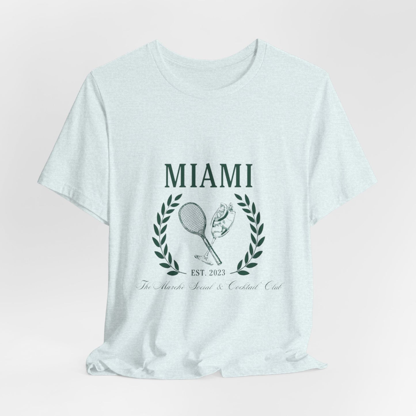 Miami Tennis Club Tee – Vintage Laurel Crest T-Shirt (Est. 2023)