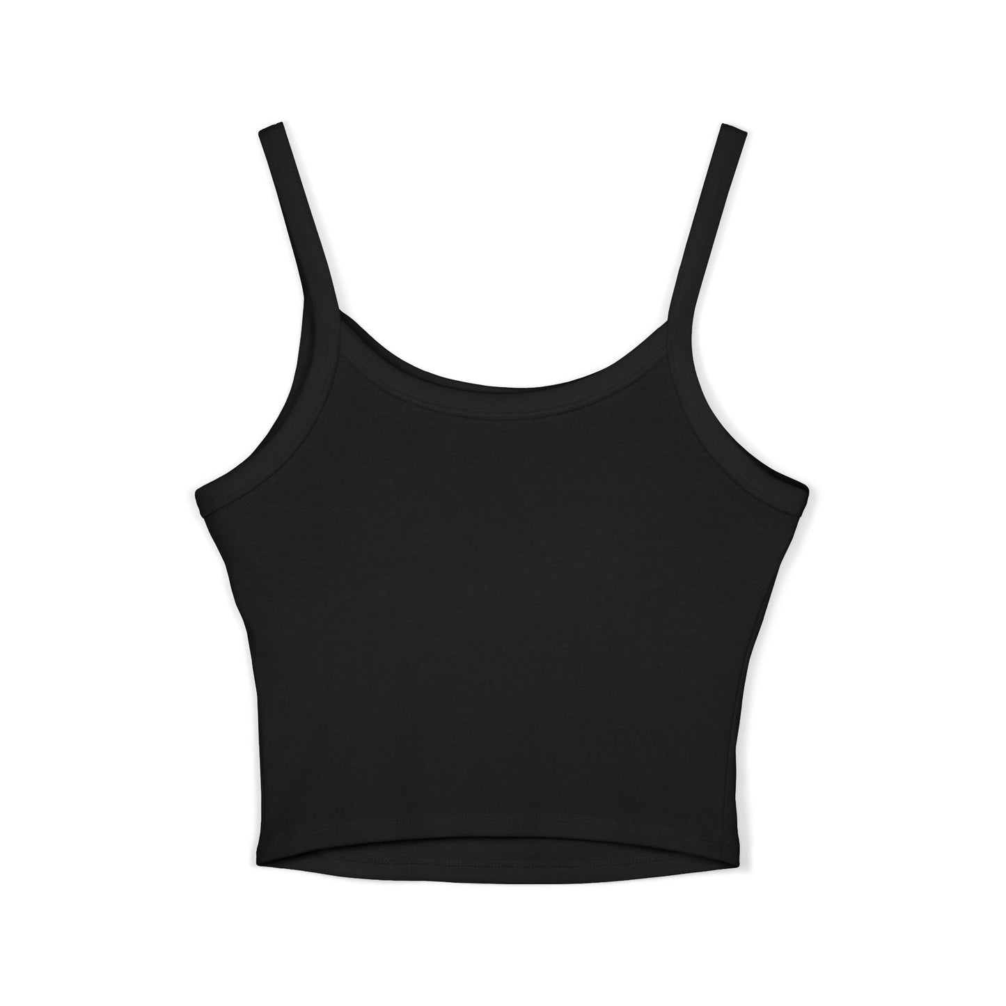 Women’s Spaghetti Strap Tank Top — Minimal Number 4 Crop Tee