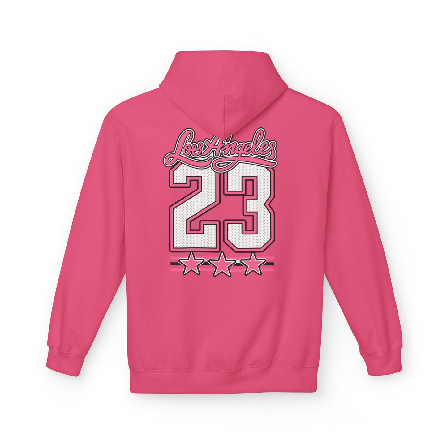 Los Angeles 23 Hoodie — Retro Pink Varsity Graphic For Women