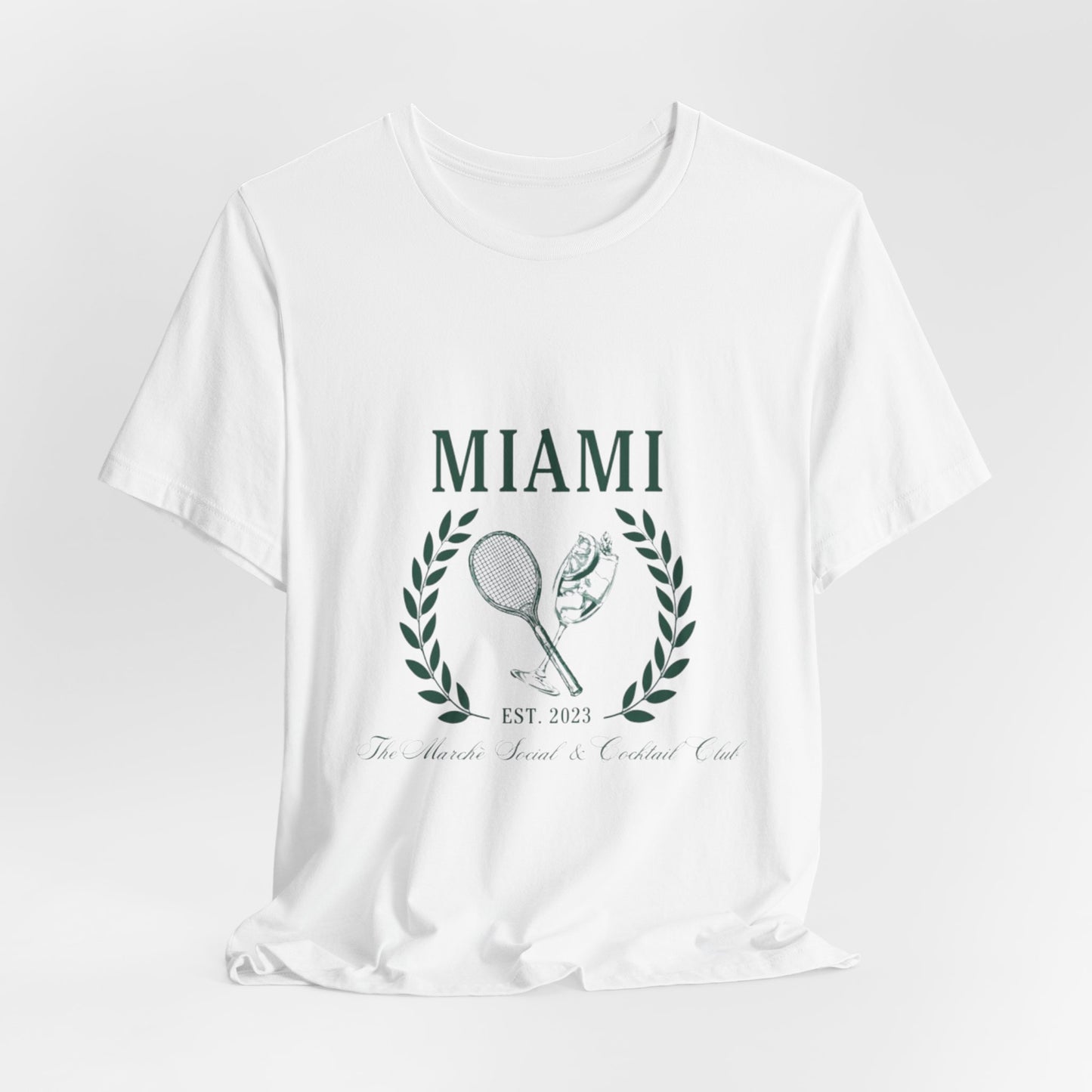 Miami Tennis Club Tee – Vintage Laurel Crest T-Shirt (Est. 2023)