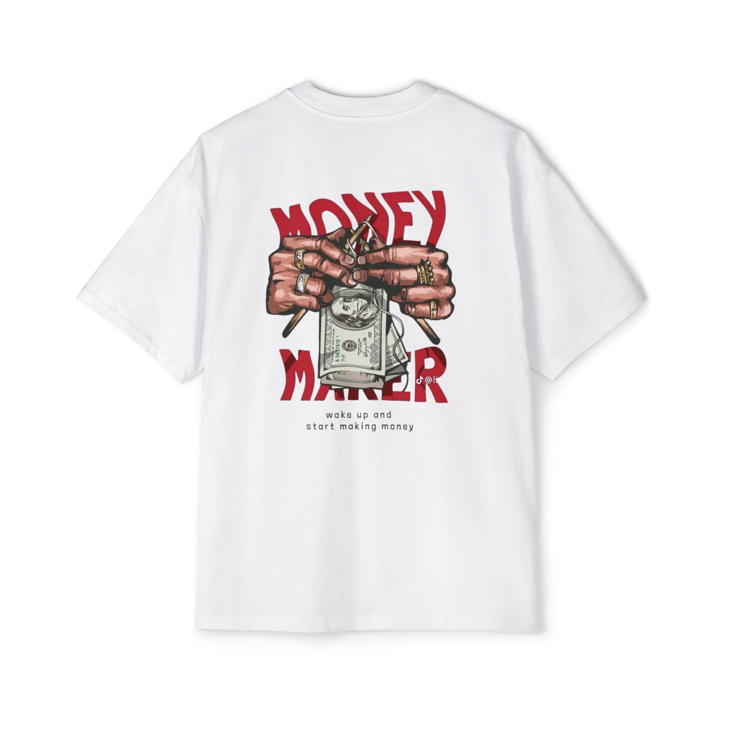 Money Maker Oversized T-Shirt – Urban Hustle Culture Streetwear – Motivational Graphic Tee for Men
