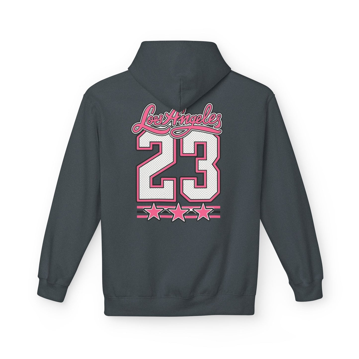Los Angeles 23 Hoodie — Retro Pink Varsity Graphic For Women