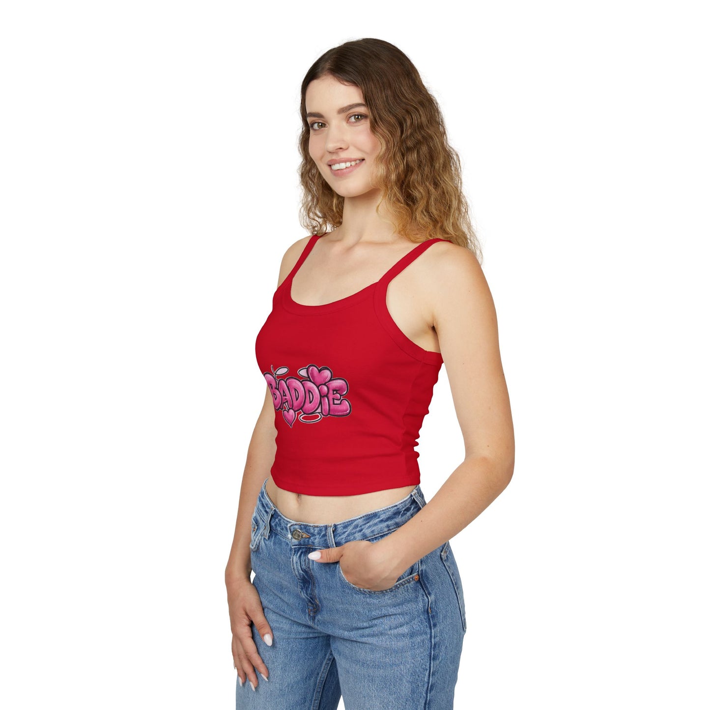 Baddie Pink Heart Crop Tank
