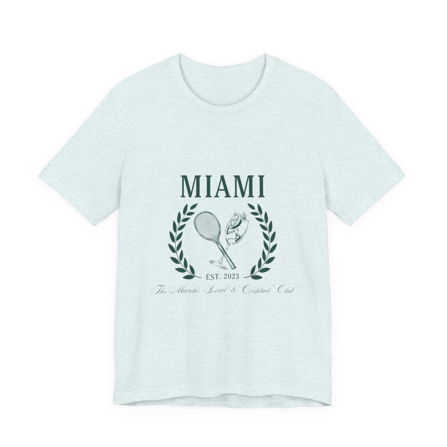 Miami Tennis Club Tee – Vintage Laurel Crest T-Shirt (Est. 2023)