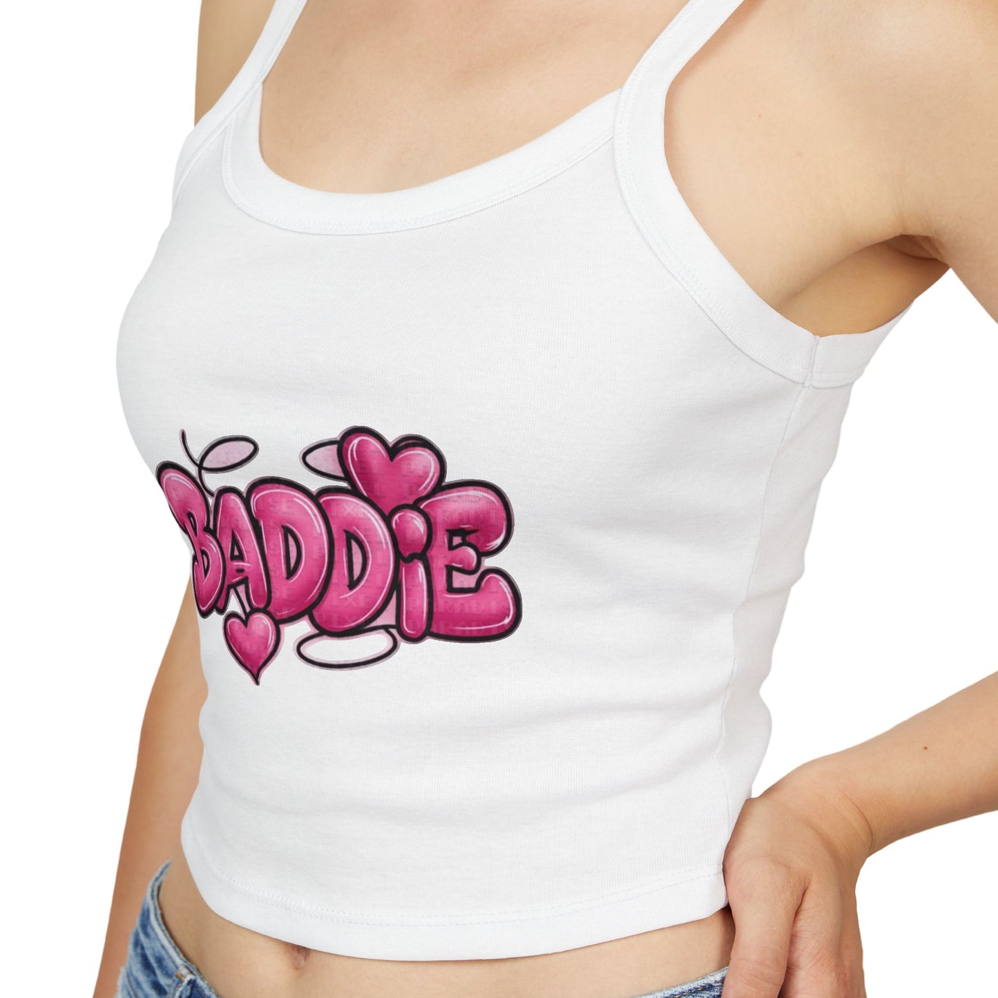 Baddie Pink Heart Crop Tank