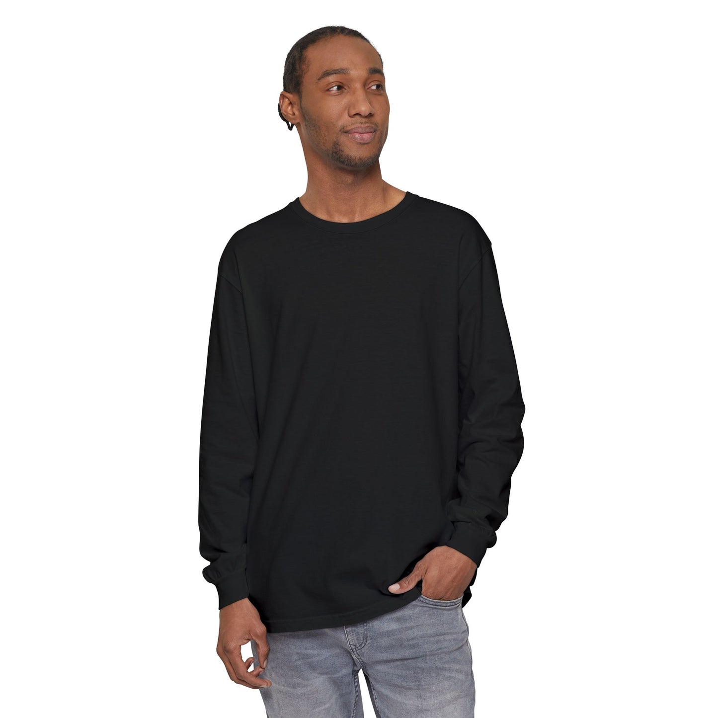 Einstein Cartoon Long Sleeve Tee - 'Good Vibes Only' Graphic