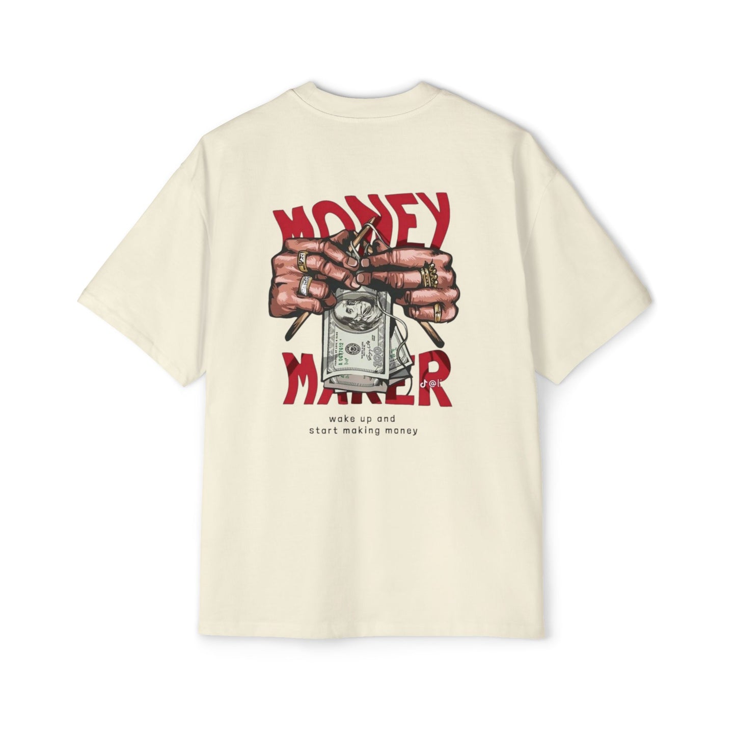 Money Maker Oversized T-Shirt – Urban Hustle Culture Streetwear – Motivational Graphic Tee for Men
