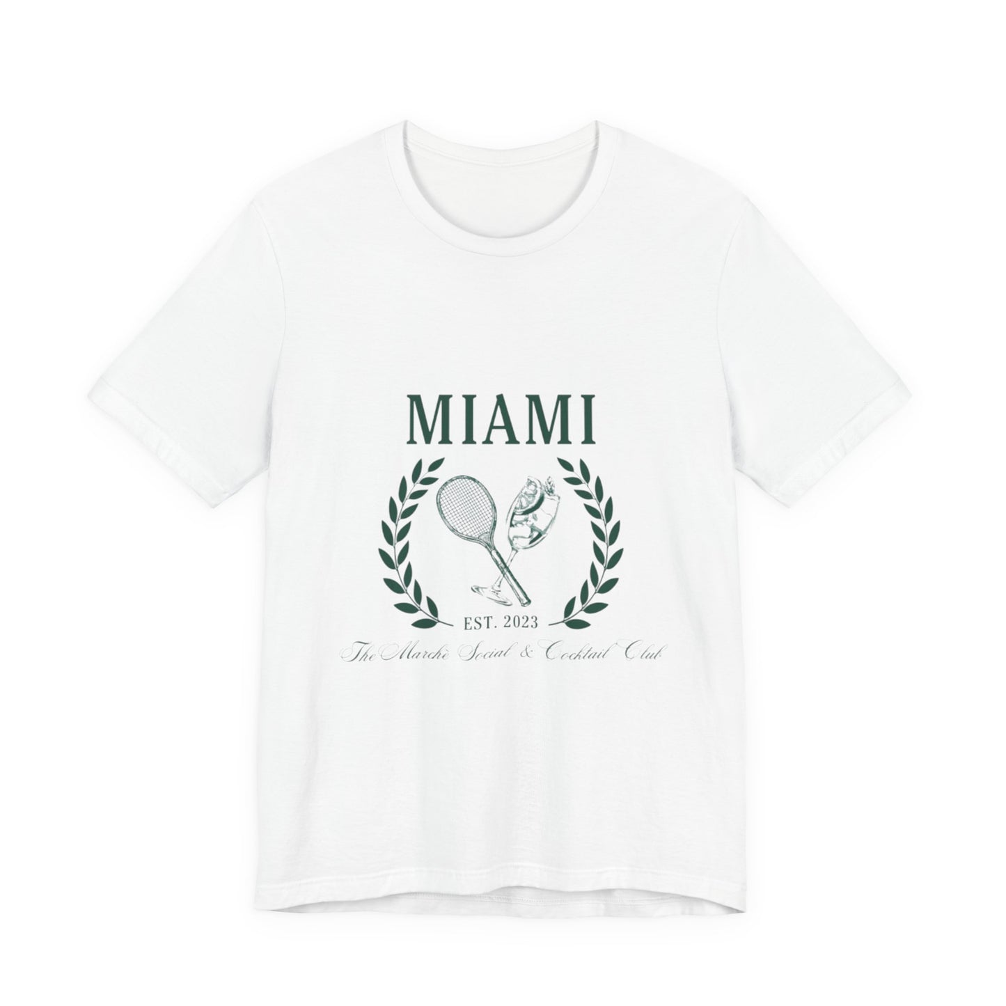 Miami Tennis Club Tee – Vintage Laurel Crest T-Shirt (Est. 2023)