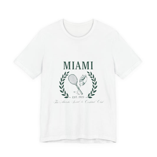 Miami Tennis Club Tee – Vintage Laurel Crest T-Shirt (Est. 2023)